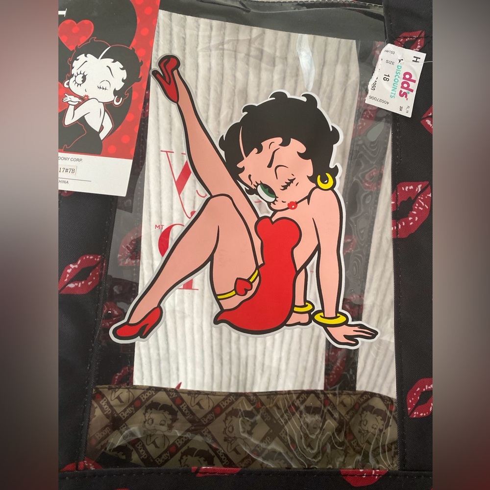 Betty Boop Clear Tote with Red and Black Accents - Picture 5 of 11